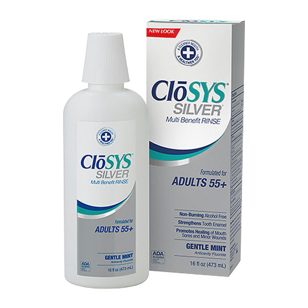 CloSYS Silver Rinse with Fluoride for Adults +55 (16oz)