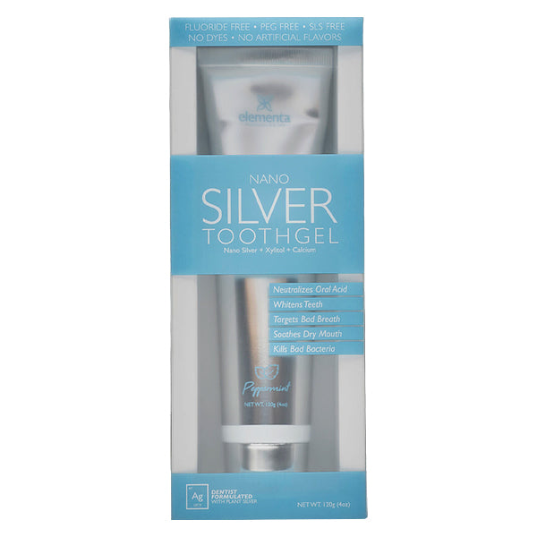 Elementa Nano Silver Fluoride-Free Tooth Gel - Peppermint (4oz)