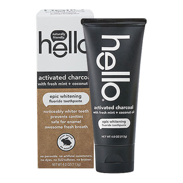 Hello Activated Charcoal Epic Whitening Fluoride Toothpaste (4oz)