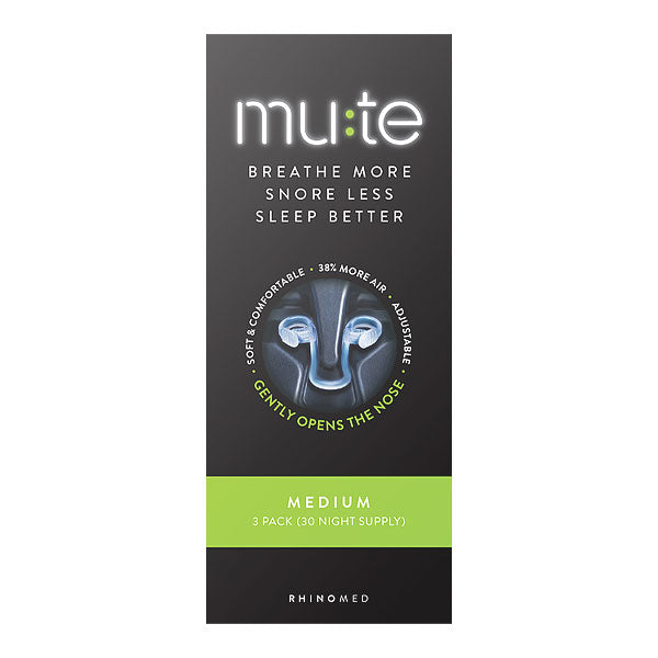 Mute Anti-Snoring Nasal Breathing Aid - Medium (3pk)