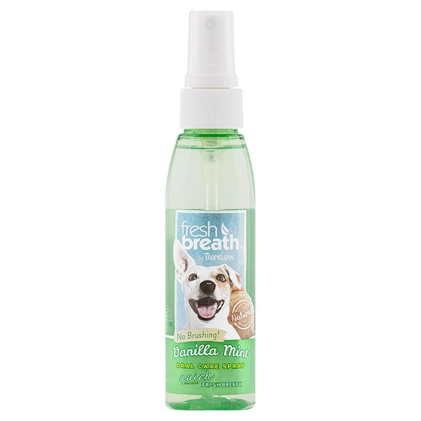 TropiClean Fresh Breath Oral Care Spray for Dogs - Vanilla Mint (4oz)