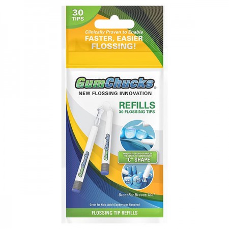 GumChucks Universal Flossing Tips Refill for Adult and Kids Handles (30ct)